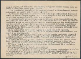 1944 M. kir. szombathelyi III. csendőrkerület által kiadott utasítás razziákra, laminált