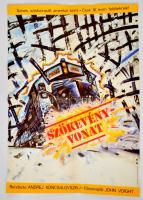 1985 Szökevényvonat, amerikai film plakát, rendezte: Andrej Koncsalovszkij, főszereplő: John Voight, hajtásnyommal, 81,5x56,5 cm