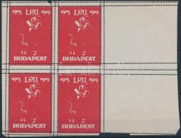 1913-1914 I.P.U Budapest piros levélzáró ívszéli négyestömb