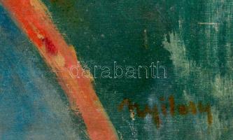 Nyilasy jelzéssel: Kislány portré, olaj, karton, keretben, 60×42 cm