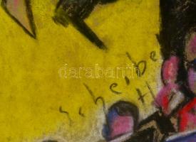 Scheiber jelzéssel: Színpadon. Pasztell, papír, üvegezett keretben, 40×30 cm