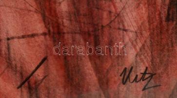 Uitz jelzéssel: Női portré. Tus-akvarell, papír, üvegezett keretben, 44×30 cm