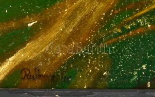 Rudnay jelzéssel: Ház a domb tetőn. Olaj, karton, sérült, keretben, 34×26 cm