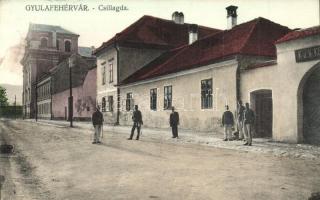 Gyulafehérvár, Karlsburg, Alba Iulia; Csillagda, Cs. és kir. Kis gyalogsági laktanya, Batthyáneum könyvtár, katonák / K.u.k. Kleine Infanterie Kaserne / observatory, military barracks, library, street, soldiers + K.u.k. Rekonvaleszentenabteilung Nr. 46. Könyvtár