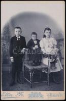 cca 1910-1920 Keményhátú porté és családi fotók, 3 db, 16x11 és 27x17 cm közötti méretekben