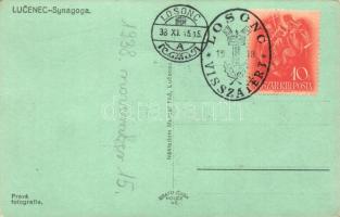 1938 Losonc, Lucenec; zsinagóga / Synagoga / synagouge. Pravá fotografie "1938 Losonc visszatér...