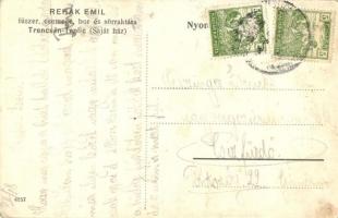 Trencsénteplic-fürdő, Kupele Trencianske Teplice; Rehák Emil fűszer és csemege üzlete és bor és sör ...