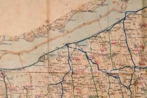 1918 Somogy vármegye közúti és kőbánya térképe, 1:200.000,  Bp., Klösz György és fia Térképészeti Mű...