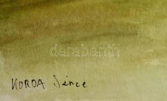 Korda jelzéssel: Modern ház. Akvarell-tus, papír, 29×42 cm