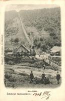 1908 Kovászna, Covasna; Alsó sikló. Bogdán F. fényképész / lower funicular