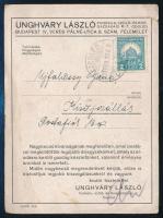 1931 Unghváry László Faiskola, Szőlő- és Borgazdasági Rt. Cegléd levelezőlapja