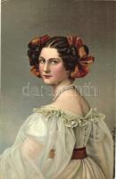 9 db régi Stengel litho művészlap / 9 pre-1945 Stengel litho art postcards