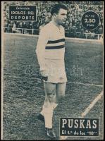 1958 Kubala László, Puskás Ferenc, Czibor Zoltán az Idolos del Deporte sorozatban. Három képes, span...