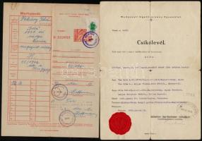 1932-1944 Diva és Ida versenylovak iratai, csikó- és marhalevelei, származási igazolása, stb., 6 db