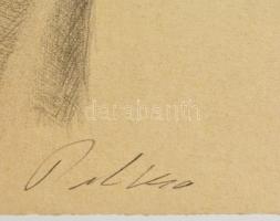 Patkó jelzéssel: Kézfej vázlat. Ceruza, papír, kis szakadással, 18×34 cm