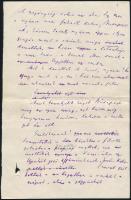 Szép Ernő (1884-1953): Az idei nóta c. írásának kézirata. Öt beírt oldal javításokkal