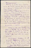Szép Ernő (1884-1953): Az idei nóta c. írásának kézirata. Öt beírt oldal javításokkal
