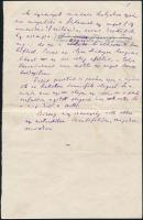 Szép Ernő (1884-1953): Az idei nóta c. írásának kézirata. Öt beírt oldal javításokkal