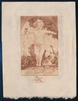 Soder jelzéssel: Ex libris Tilda Roesch, rézkarc, papír, jelzett a dúcon, 11,5×8 cm