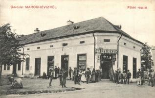 Maroshévíz, Oláhtoplica, Toplita, Töplitz; Fő tér, Walter Ede üzlete és saját kiadása / main square with shop