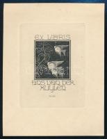 Friedrich Teubel (1884-1965): Ex libris Ans van der Kuylen, rézkarc, papír, jelzett a rézkarcon, 7×5,5 cm