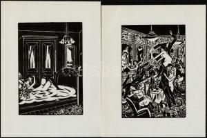 Frans Masereel (1889-1972): 10 db fametszet, papír, jelzettek a metszeten, 16x11 cm