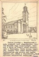 Kerecsend, Az építendő kerecsendi új templom látképe, terv. Hátoldalon az 1944-ben felrobbantott kerecsendi templom romjai. Nagy Antal kiadása (EK)