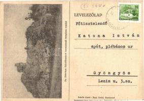 Kerecsend, Az építendő kerecsendi új templom látképe, terv. Hátoldalon az 1944-ben felrobbantott ker...