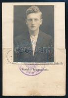 1930 Gépjárművezetői igazolvány, fényképpel, pecséttel