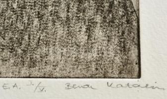 Beron Katalin (?- ): Önarckép 2005, lágyalap, papír, jelzett, számozott (1/5), 21×14 cm