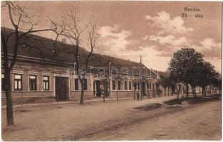 Bezdán, Bezdan; Fő utca, üzlet. Ligeti Győző kiadása / main street, shops + 1941 Zombor visszatért So. Stpl.