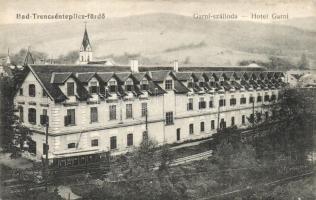 Trencsénteplic-fürdő, Kupele Trencianske Teplice; Garni szálloda villamossal / hotel with tram (EB)