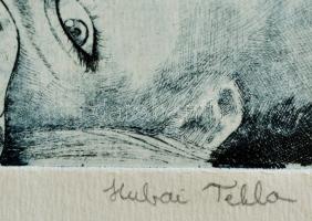 Hubai Tekla (?- ): Elmúlás, rézkarc, papír, jelzett, számozott (1/6), 28×20 cm
