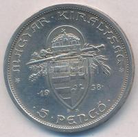 1938. 5P Ag "Szent István" T:1-,2 kis patina
Adamo P8.1