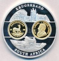 DN A világ legnépszerűbb arany érméi / Krugerrand - Dél-Afrika aranyozott és ezüstözött fém emlékérem (50mm) T:PP ND Most popular bullion coins in the world / Krugerrand - South Africa gilt and silver plated metal commemorative medal (50mm) C:PP