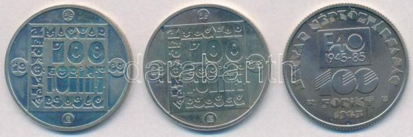 1985. 100Ft alpakka (2xklf) "Természetvédelem - Vadmacska, Vidra" + 100Ft alpakka  "F...