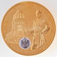 Németország DN Történelmi Németország - A Nemzetközi Harci Emlékmű felavatása - II. Vilmos császár aranyozott fém emlékérem (50mm) T:PP Germany ND Historisches Deutschland - Einweihung Völkerschlachtdenkmal - Kaiser Wilhelm II gilt metal commemorative medal (50mm) C:PP