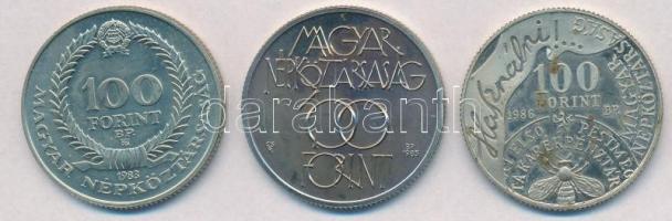 1983. 100Ft alpakka "Czóbel Béla" + 1985. 100Ft alpakka "Kulturális Fórum" + 198...