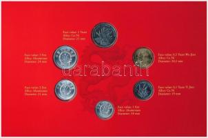 Kína 1986-2002. 1f-1Y (6xklf) forgalmi sor + 1999. 1Y bankjegy, karton díszcsomagolásban T:1,I
Chin...