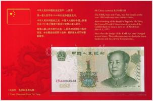 Kína 1986-2002. 1f-1Y (6xklf) forgalmi sor + 1999. 1Y bankjegy, karton díszcsomagolásban T:1,I
Chin...