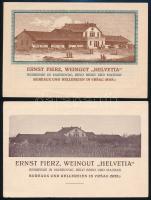 cca 1925 Ernst Fierz borgazdasága reklám nyomtatvány, 2 db, 9,5x14,5 cm