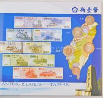 Tajvan ~1998. 1Y-50Y (5xklf) forgalmi sor + 100Y bankjegy, kissé karton díszcsomagolásban T:1,1-, I,...