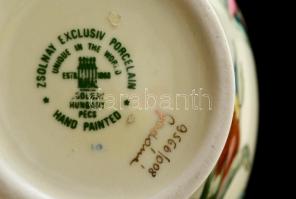 Zsolnay exclusiv váza, kézzel festett, jelzett, hibátlan, m: 17,5 cm