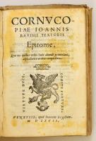 Officina Ioan Ravisii Textoris I.-II. egybe kötve. Venetis, 1566. Ion Gryphium. XX.+ 258p. + V.; 270...