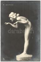 1904 VI. Sylphide / Art Nouveau erotic nude lady sculpture. Serie 285. Raphael Tuck Fils s: Raphael Kirchner (EK)