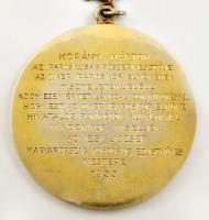 1933 Az I. kerületi Iparoskör elnökének részére készített díszes aranyozott ezüst lánc, hivatalos al...