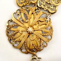 1933 Az I. kerületi Iparoskör elnökének részére készített díszes aranyozott ezüst lánc, hivatalos al...