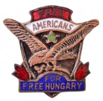 DN "Szabad amerikaiak, szabad Magyarországért (Free Americans For Free Hungary)" zománcozott fém jelvény (21x20mm) T:2