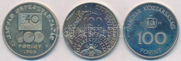 1985. 100Ft alpakka "FAO - Fa, búza, hal" + 1986. 100Ft alpakka "Fáy András" + 1...
