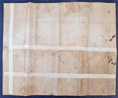 1828 Buda látképe a  cipészek céhének mesterlevelén. Rézkarc és rézmetszet, szignált. Erős hajtásnyo...